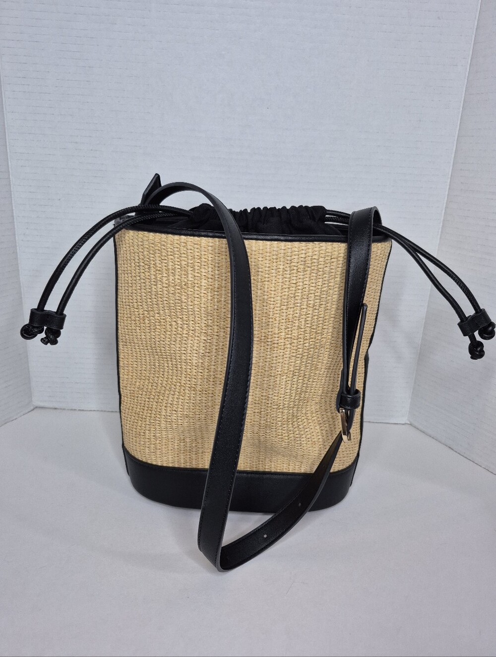 Mango Raffia Effect Medium Bucket Bag Excellent - Picture 13 of 13